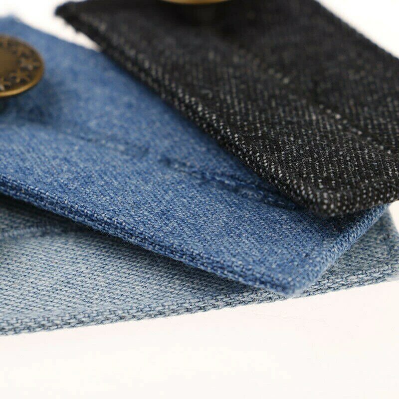Celana panjang rok Unisex, Jeans penyesuaian pita pinggang Extender kancing elastis sabuk ekstensi gesper Aksesori garmen