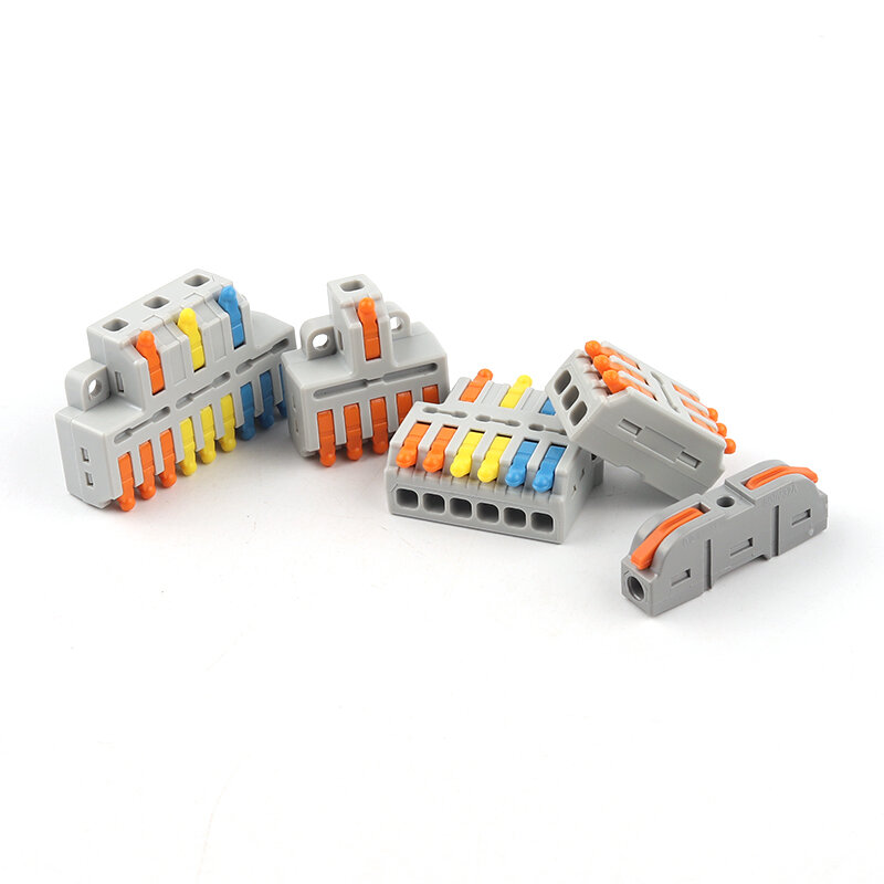 ユニバーサルコンパクトワイヤーコネクタ、クイックスプリッ、電気ケーブル、スプライス端子ブロック、小さな配線コネクタ、5個、28-12AWG