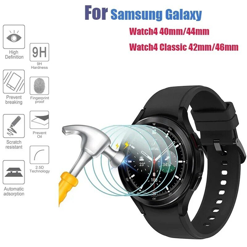 Film de protection d'écran HD anti-rayures, verre du Guatemala 9H, protecteurs d'écran pour Samsung Galaxy Watch 4 5 6, 40mm, 44mm, 42mm, 46mm, 3 41mm, 45mm