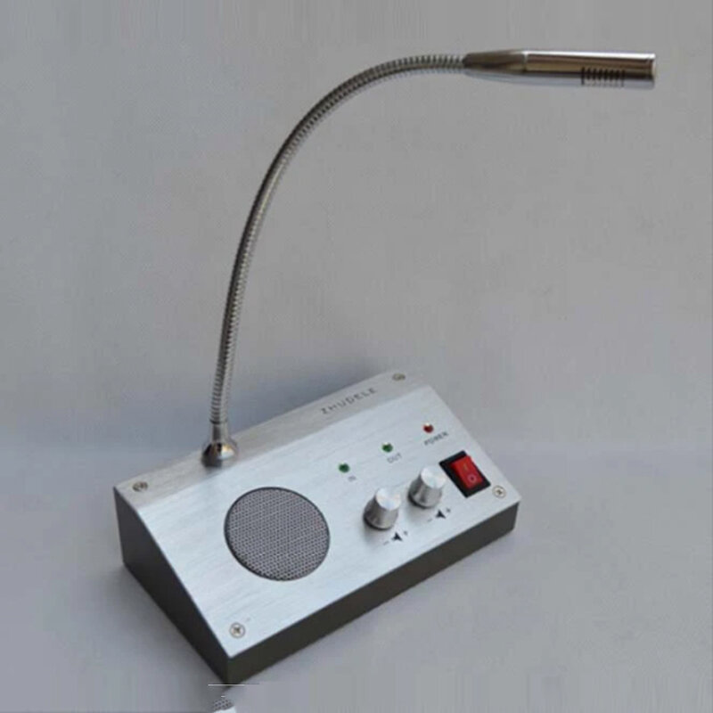 Оконный микрофон ZHUDELE, внутренняя связь с аудиозаписями, двухсторонний оконный микрофон для банка, офиса, магазина