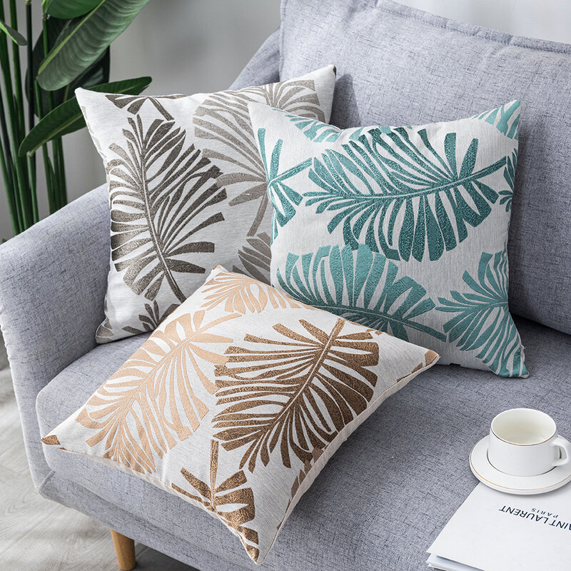 Plant Pattern Linen Pillow Case Decorative Cushion Cover Sofa Ins Style Pillowcase Car Home Decor