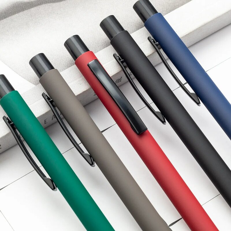 8Pcs  Ballpoint Pen New Arrival Commercial metal ballpoint pen gift pen core solventborne automatic ball pen