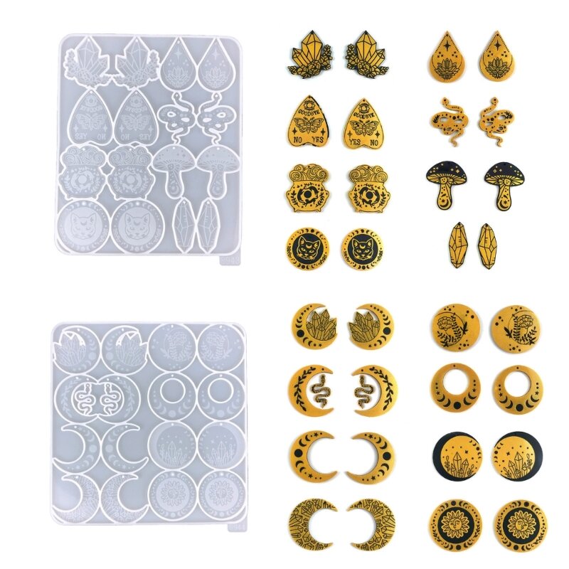Kolczyk wisiorek silikonowe formy DIY wisiorek kształcie grzyba kryształowa biżuteria żywicy epoksydowej
