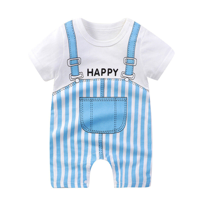 Newborn Baby Clothes Summer Short Sleeve Rompers Infant Boys Girls Cartoon Cotton Jumpsuit Toddler Thin Pajaodysuit For Newborns