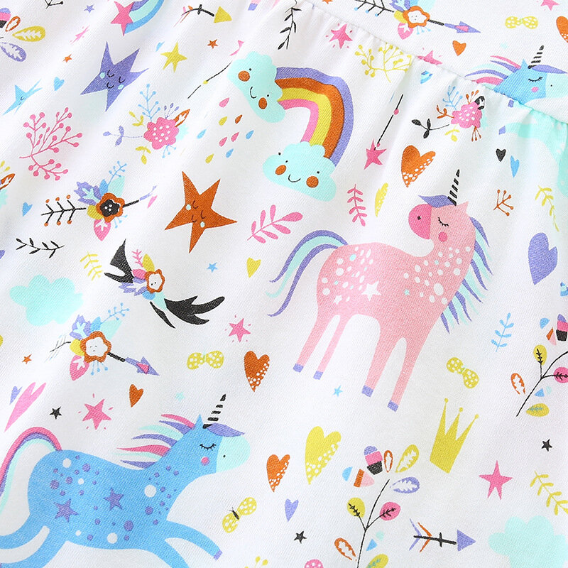 Girls' Dress European and American Style Cartoon Unicorn Print Princess  New Summer Children's