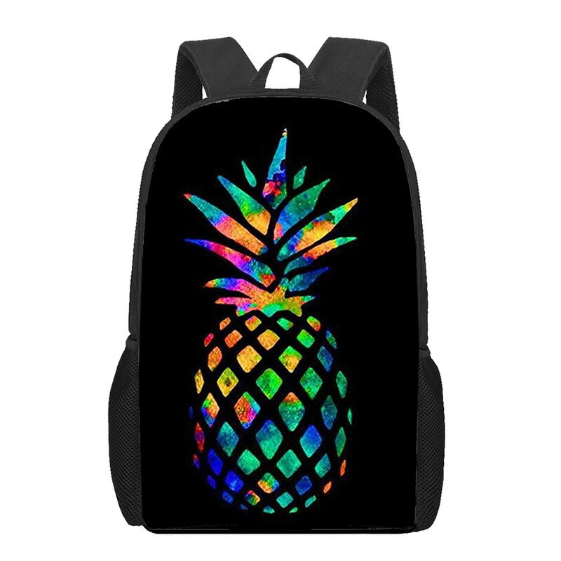 Colorful Pineapple Fruits Fresh Kids School Bags 3D Book Bag 16 Inch  Student Backpack for Teen Girls Boys Kindergarten Backpack