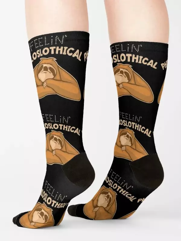 Feeling Philoslothical - thinking sloth Socks warm winter snow moving stockings Women's Socks Men's