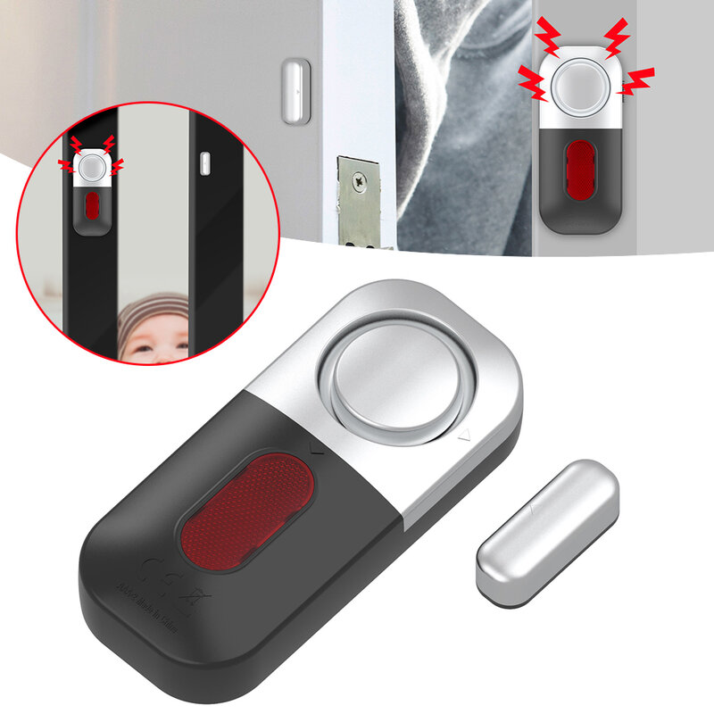 Pintu Jendela Nirkabel Terbuka Masuk Peringatan Sensor Magnetik Pintu Jendela Alarm untuk Pintu Jendela