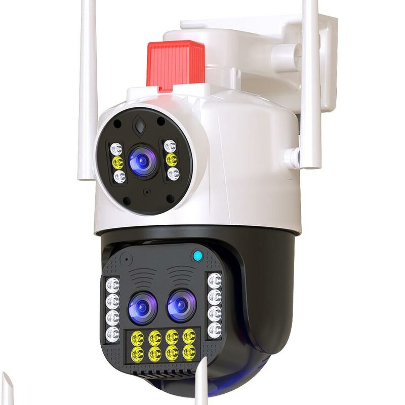 Luowice 다인용 휴머노이드 감지 CCTV 비디오 감시 카메라, 와이파이, RG45, 핫스팟 카메라, 10X 줌, 렌즈 3 개, 2 개 화면, 9MP