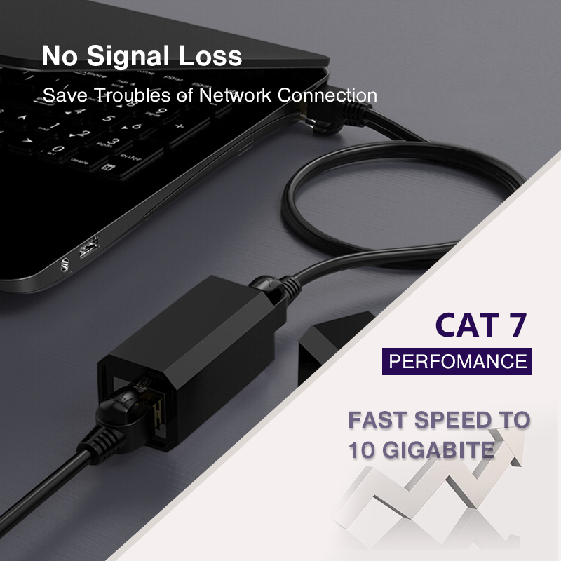 ZoeRax-Cable de extensión Ethernet 1 piezas, conector RJ45 para Cat7 Cat 6 Cat5e, adaptador extensor de red para Cable Ethernet hembra
