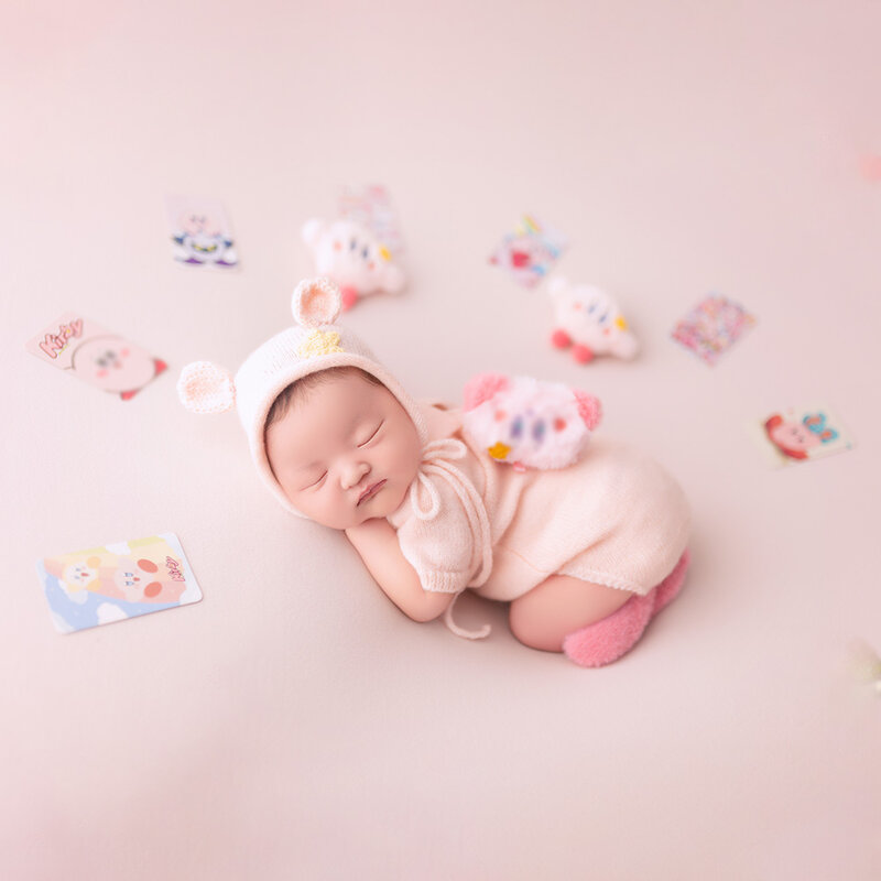 女の赤ちゃん新生児写真撮影衣装かわいいニットジャンプスーツ帽子靴下幼児の写真撮影の小道具服スタジオ写真アクセサリー
