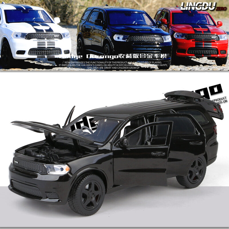 Dodge Durango-Modèle de voiture SUV en alliage, jouet en métal moulé sous pression, son et lumière, nervure arrière, cadeaux de collection, livraison gratuite, 1:32