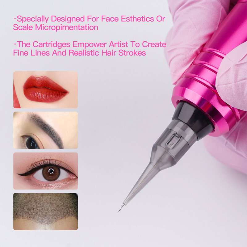Dragonhawk-cartucho de maquillaje permanente, agujas para tatuaje, 1RL, 3RL, 7F, delineador redondo esterilizado, suministros para tatuaje