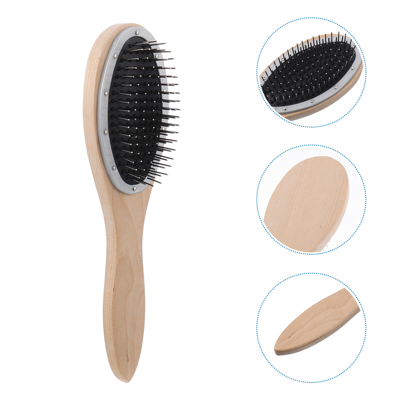 2Pcs Hair Brush Detangling Brush Wooden Handle Combs for Wet and Dry Hair