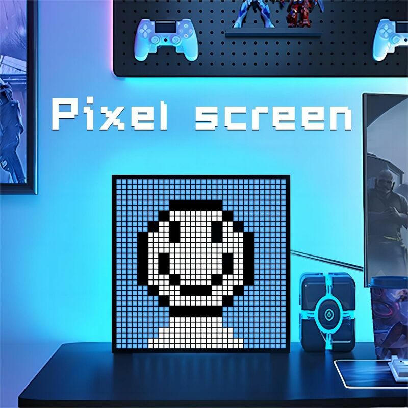 Pantalla de píxeles de matriz LED inteligente RGB DIY, Graffiti Bluetooth, Control de aplicaciones, pantalla de arte para decoración de sala de juegos, marco de animación genial