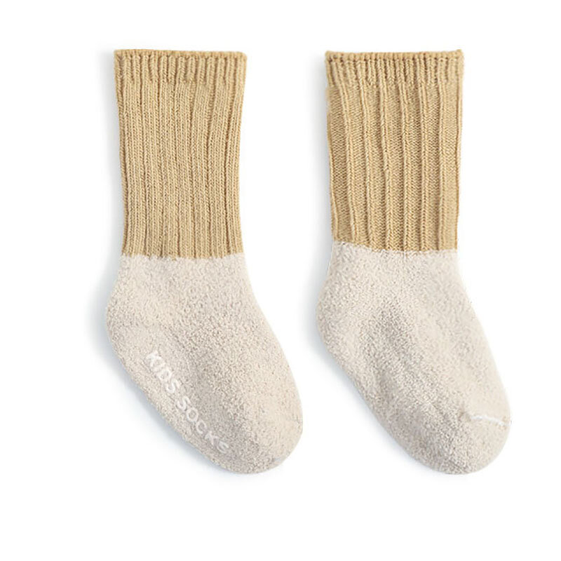 MILANCEL 5 Pairs a Lot Anti Slip Warm Floor Kids Baby Socks Patchwork Thicken Fleece Plush Unisex Girls Boys Sock