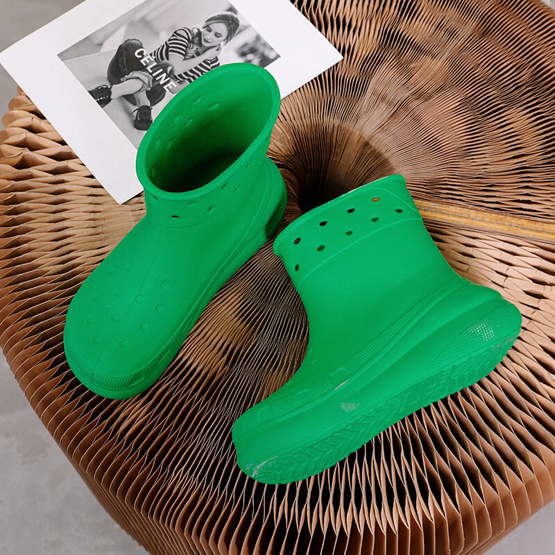 Nowe kalosze zwiększające wysokość stylowe damskie buty do wody wodoodporne i wytrzymały kalosze krótkie antypoślizgowe kalosze