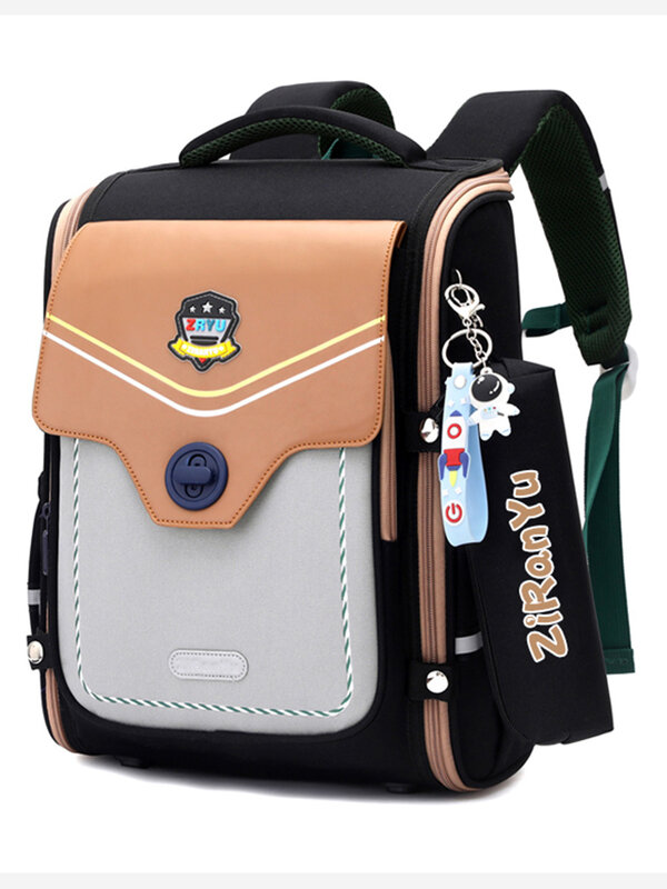 Tas sekolah nilon tahan air liontin astronot anak ransel ruang dengan tempat pensil kapasitas besar tas sekolah ortopedi anak-anak