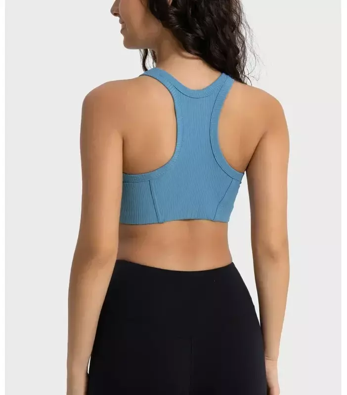Lemon Women Gym Yoga Fitness Sports Bra Crop Top Outdoor Jogging Workout Ribbed Underwear Vest Push-Up Bras  Women Clothing Top