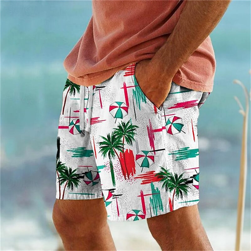 Pantalones cortos con estampado 3d de palmera para hombre y mujer, bañador Hawaiano informal de gran tamaño, para playa y verano, novedad de 2024