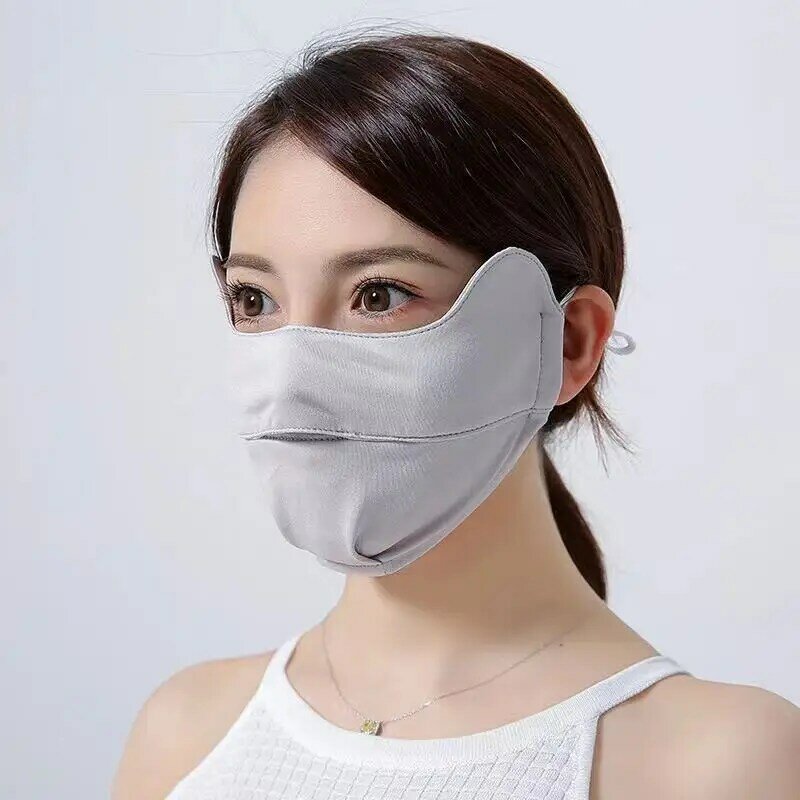 Новая зимняя ветрозащитная теплая женская маска сплошной цвет 3D дизайн открытие носа дышащая мягкая маска для лица UPF 50 +