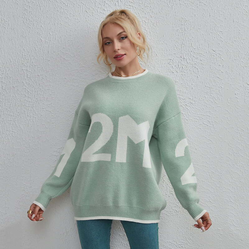 Sweaters Autumn And Winter, Russian Loose Design, Niche Letters, Warm Knitwear For Women In Sweater