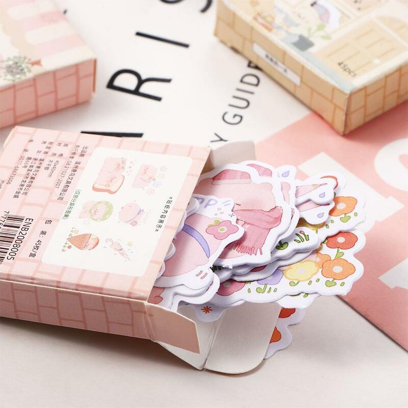 45pcs/set Office for Students Animals Stickers Korean Stationery Journal Sticker Scrapbooking Diary Stickers