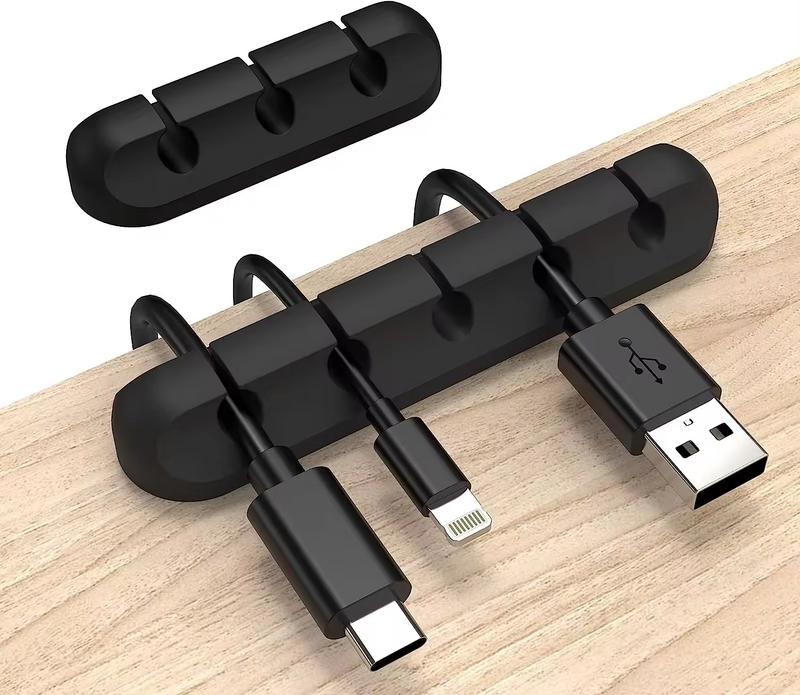 유연한 USB 케이블 와인더, 깔끔한 실리콘 클립, 마우스 키보드 이어폰 보호대, 3 + 5 + 7 케이블 정리함 관리 와이어 거치대