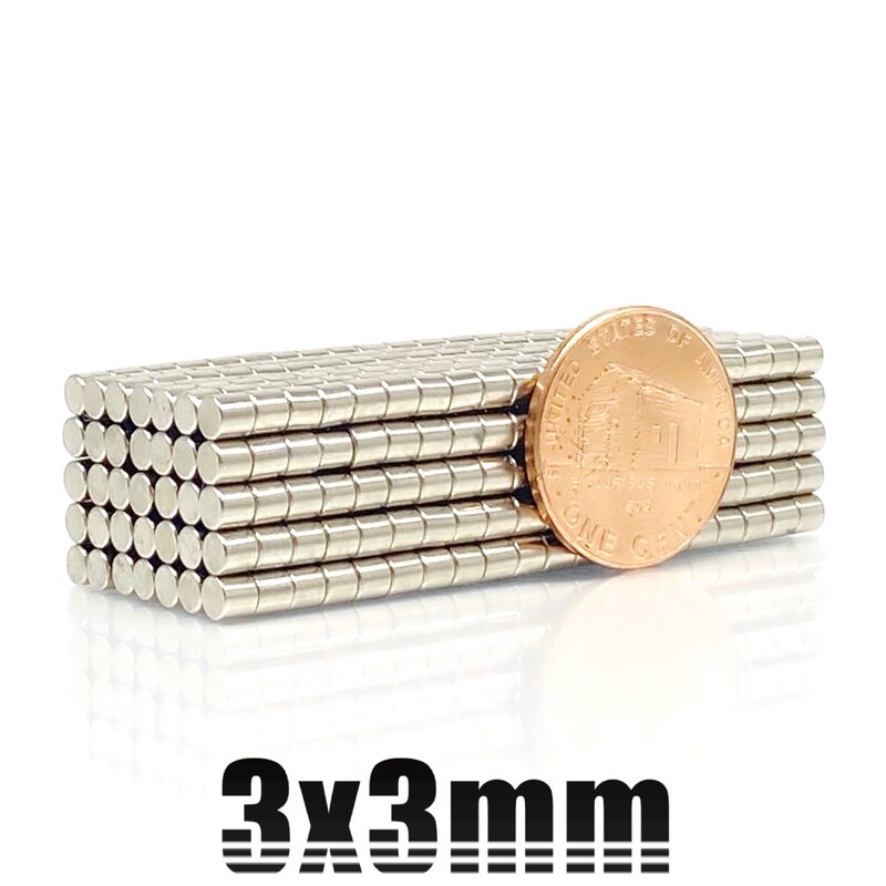 10~10000PCS 3x3 mm Search Minor disc Magnet 3mmX3mm Bulk Small Round Magnets 3x3mm Neodymium round N35 Strong Magnets 3*3 mm