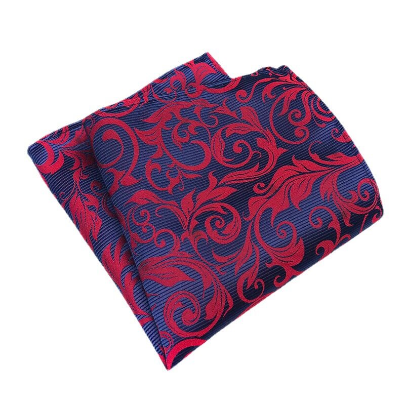 Pañuelo cuadrado de bolsillo de poliéster con hojas florales para hombre y mujer, pañuelo informal para boda y fiesta de negocios, 25x25cm, nuevo
