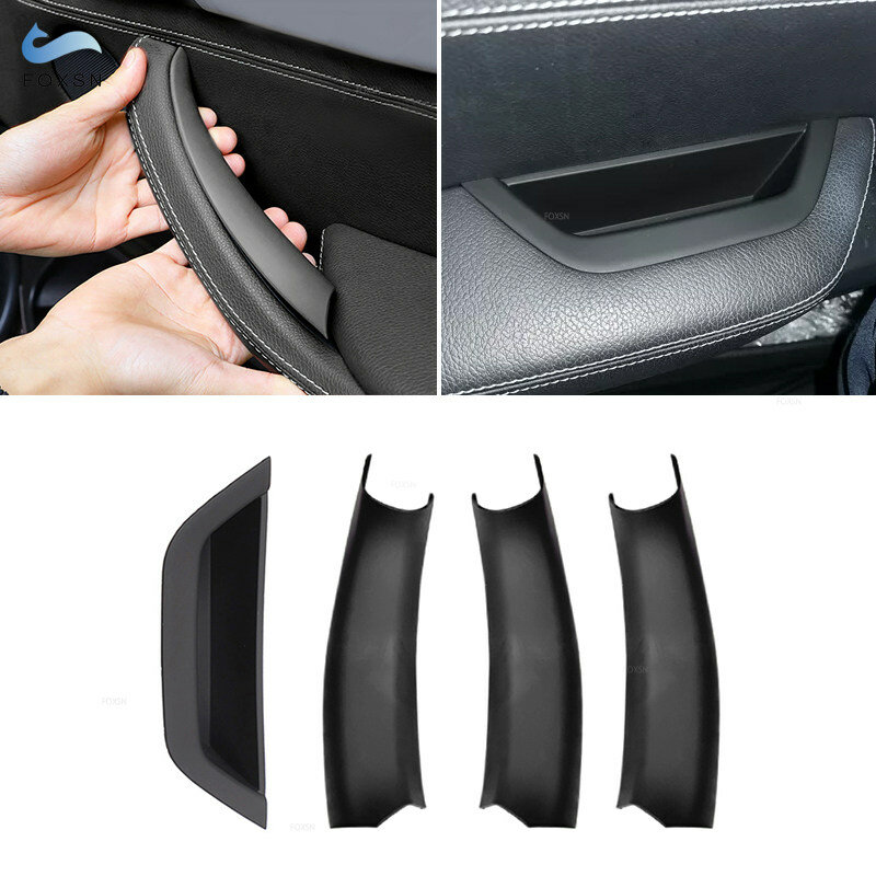 Penutup tarik Panel pegangan pintu Interior mobil, untuk BMW X3 X4 F25 F26 2010 2011 2012 2013 2014 2015 LHD/RHD tekstur karbon/hitam