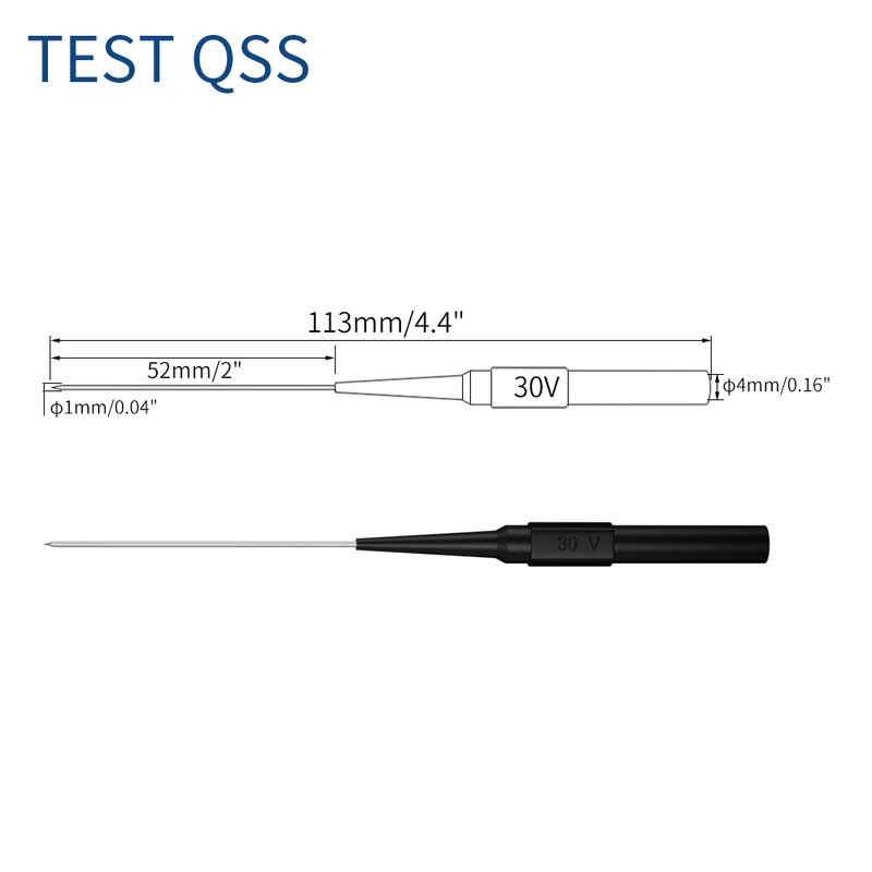 Kit de cables de prueba de multímetro QSS, conector Banana a pinza de cocodrilo, cable de prueba con sonda de prueba, Kit de sondas traseras, Clip de cocodrilo Q.T8008, 4MM