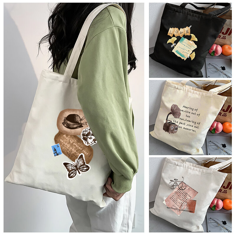Canvas Bag Women's Tote Bag Large Capacity For Work & Outings Student Commuting Cloth Bag Single Shoulder Bag