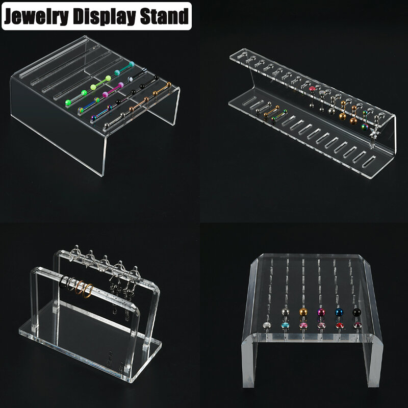 Portable Earring Tongue Nippl Belly Button Ring Navel Percing Jewelry Display Stand Jewelry Storage Box Jewelry Display Holes