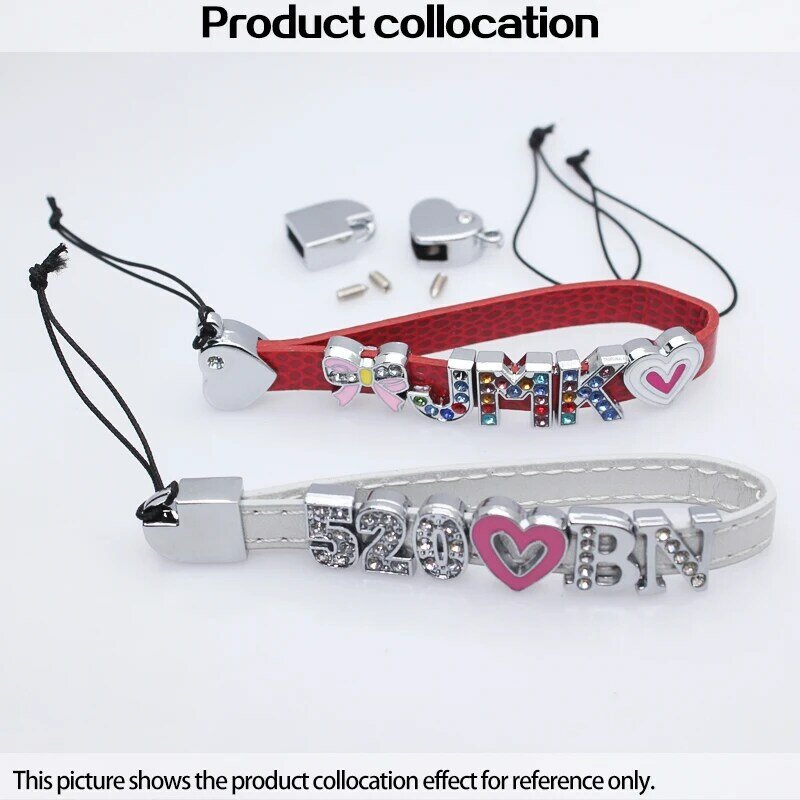 Charms For Keychain Bracelet Slide Letters Making Women Jewelry Handchain Pet Collar DIY Accessories Keychain Women Gift