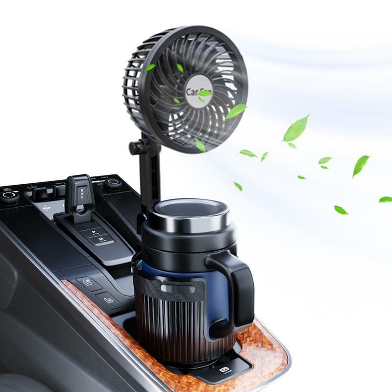 Car Drink Holder Expander Universal 3-in-1 Drinking Bottle Holder With 360Rotation Fan Car Interior Accessories Automotive