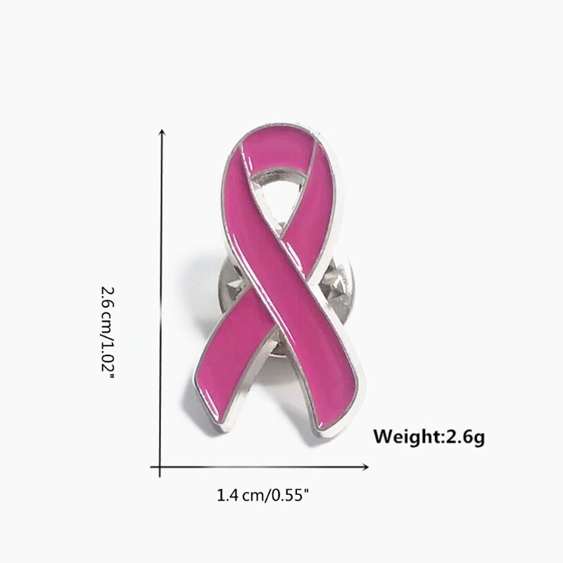 10PCS Pink Ribbon Brooch Pink Ribbon Cancers of Breast Awareness Brooch Lapel Pins for Women Men Charity Public Party