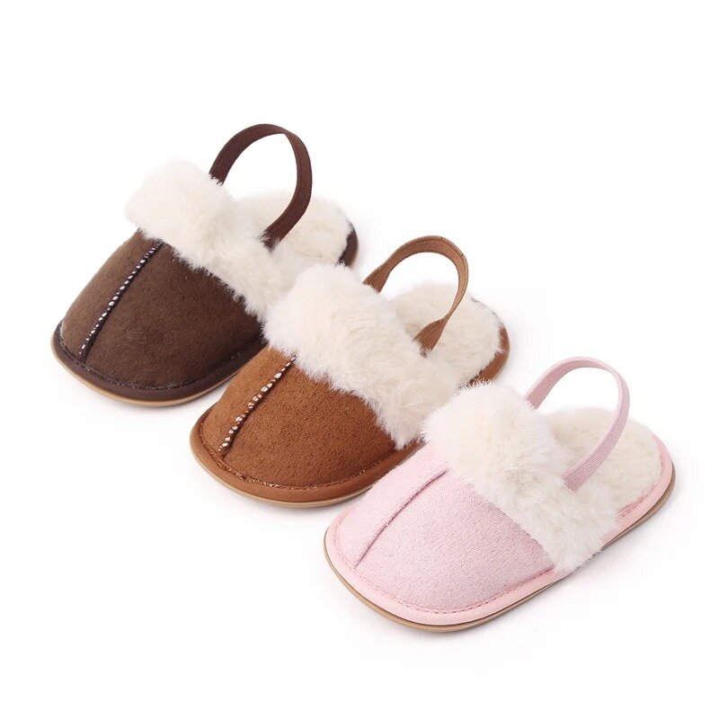 Sandal bayi halus hangat, Kasut TPR kualitas tinggi Anti slip untuk Orok baru lahir