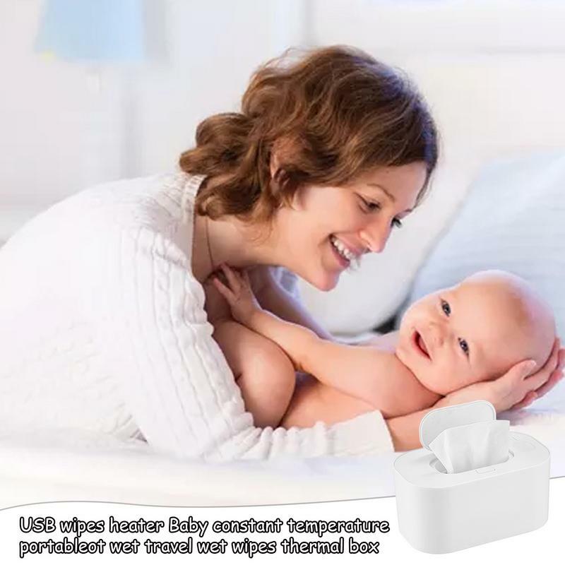 Penghangat lap bayi portabel, pemanas handuk basah USB pemanas merata keseluruhan, pemanas lap cocok untuk 80 tisu empuk balita