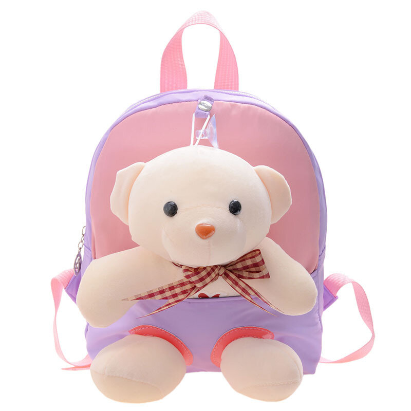Mochila infantil con diseño de oso para bebé, morral infantil con contraste, a la moda, para guardería