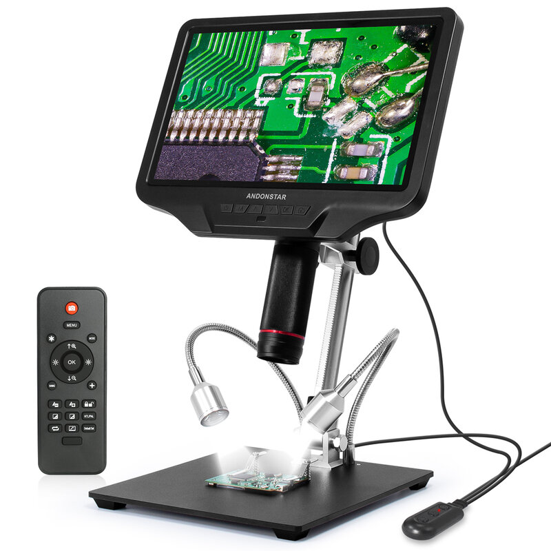 Andonstar-AD407 Microscópio Digital, solda HDMI, vídeo microscópios para reparação do telefone, 4MP UHD 7 "tela LCD, 270X