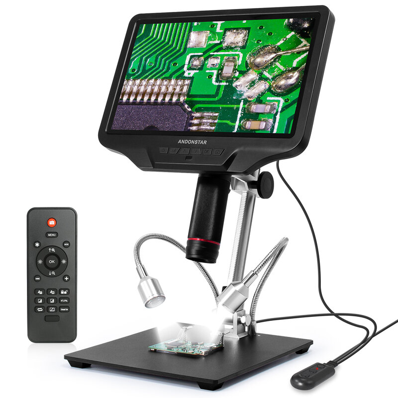 Andonstar AD407 HDMI Soldering Digital Microscope with 4MP UHD 7'' LCD Screen 270X Video Microscopes for Phone Repairing