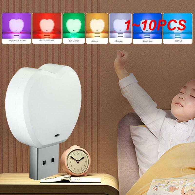 Luz Nocturna inteligente con voz para escritorio, lámpara pequeña con enchufe USB, controlado por voz para dormitorio, 1 a 10 unidades