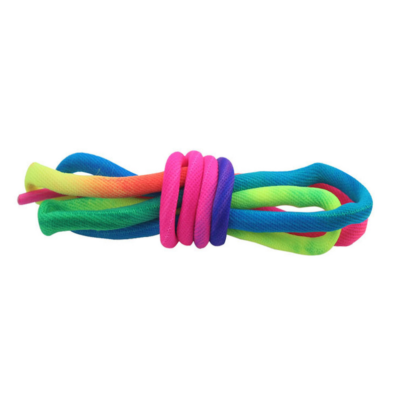 Cordones elásticos redondos gruesos de arcoíris, cordones coloridos de moda para zapatillas de deporte, 1 par