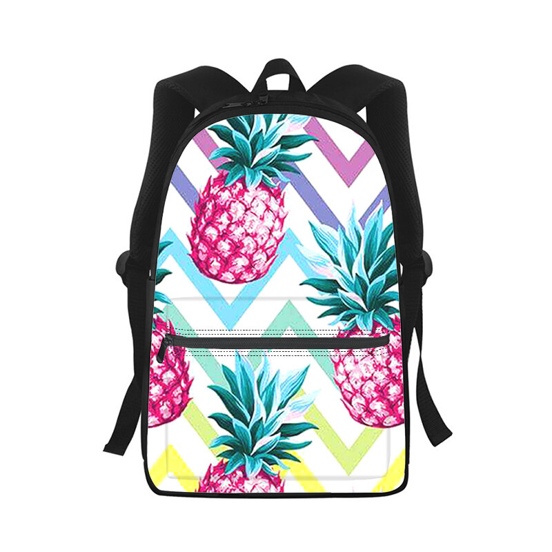 Sac à dos imprimé ananas fruits frais pour hommes et femmes, sac d'école étudiant, sac à dos pour ordinateur portable, sac de voyage pour enfants, mode initiée, impression 3D