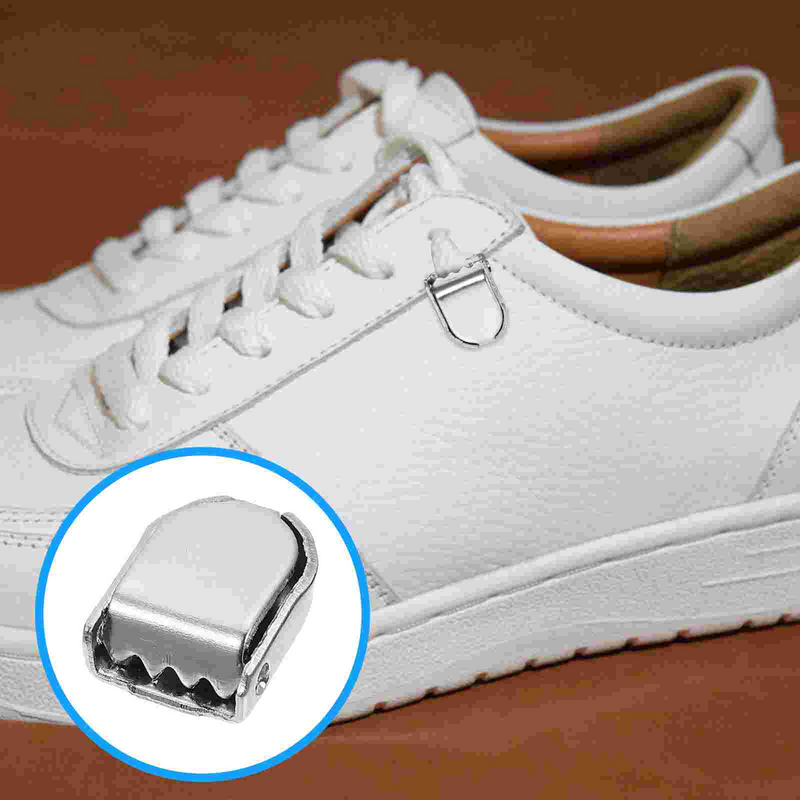 Lacets de Chaussures de bug astique avec Boucles de Verrouillage, en Métal Blanc, 100 Pièces