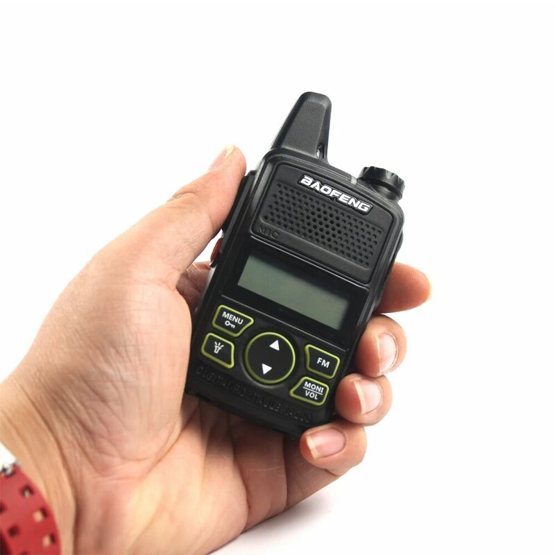 BaoFeng-Mini walkie-talkie piezas, Radio bidireccional, UHF, 400-470MHz, 1W, 20 canales, portátil, Ham, FM, con auricular, 1 unidad