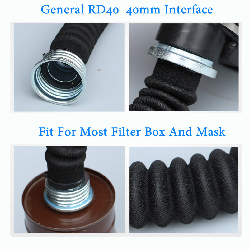 Pipa koneksi 0.5M/1M RD40 mm, untuk masker Gas Respirator karet