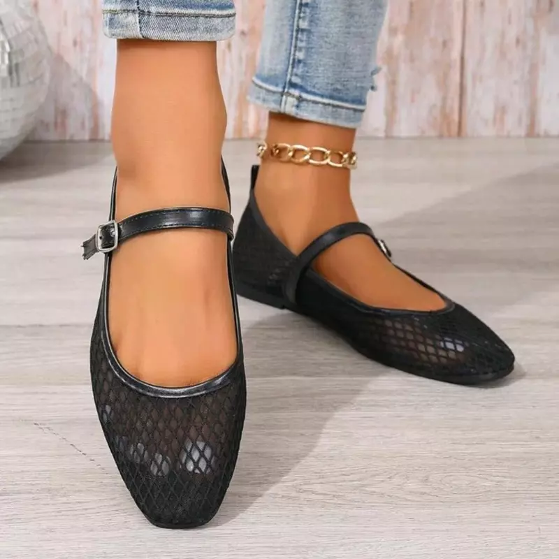 2024 Marka Design Ladies Loafers Women Flats Ballet Shoes Fashion Low Heel Mary Jane Shoes Casaul Shallow Buckle Soft Sole Shoes