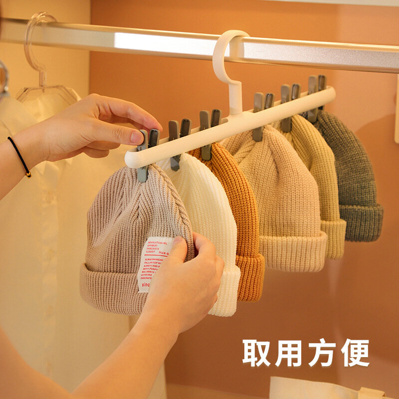 ชั้นแขวนผ้าพันคอหมวกแก๊ปโผล่สำหรับแขวน6ใบ, ที่แขวนอเนกประสงค์สำหรับตู้เสื้อผ้าที่เก็บของในตู้เสื้อผ้า